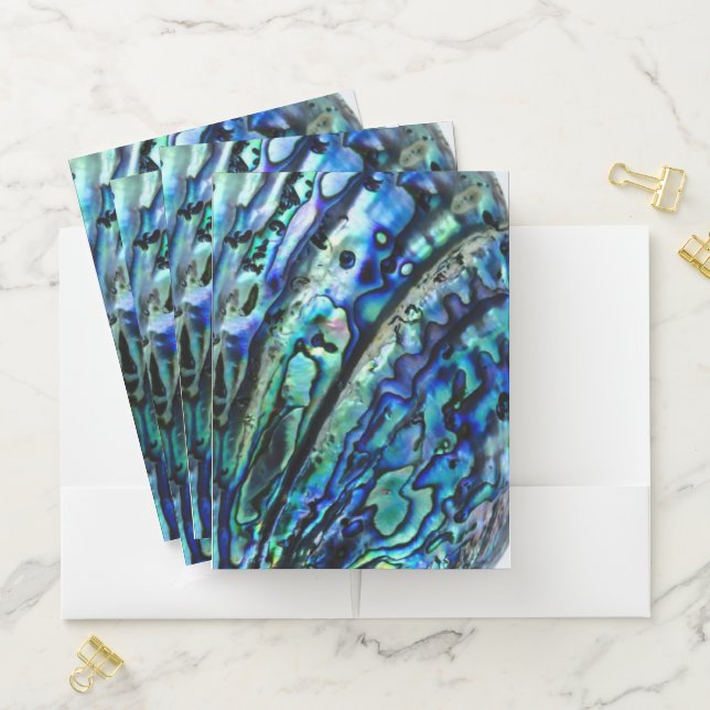 Iridescent Abalone Shell Pocket Folder (In Situ)