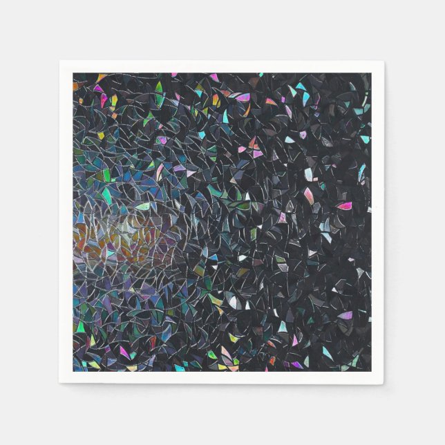 Iridescent Abstract Stained Glass Pattern Napkins (Front)