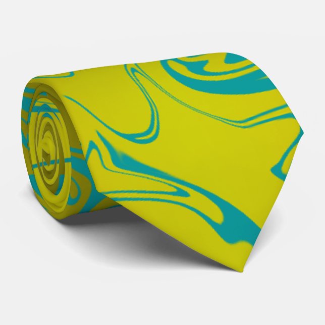 Iridescent Abstract Swirl Neck Tie (Rolled)