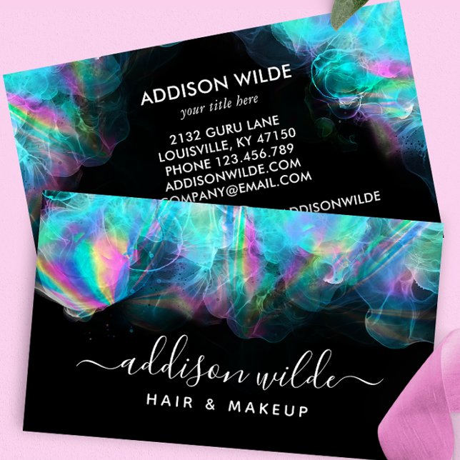Iridescent Alcohol Ink Modern Business Card (Creator Uploaded)