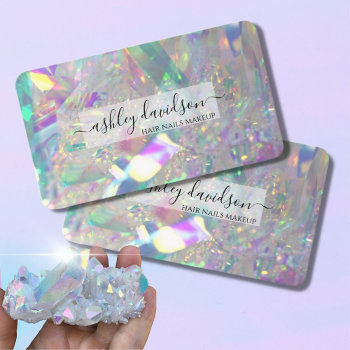 Iridescent Angel Tinsel Business Cards by ABDesignLoft at Zazzle