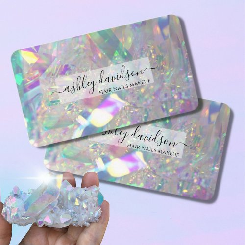 Iridescent Angel Tinsel Business Cards