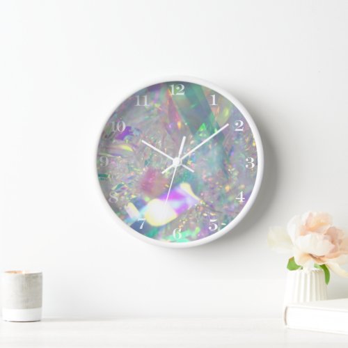 Iridescent Angel Tinsel Clock