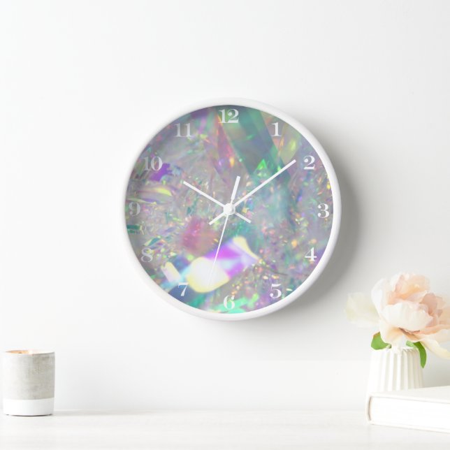 Iridescent Angel Tinsel Clock (Home)