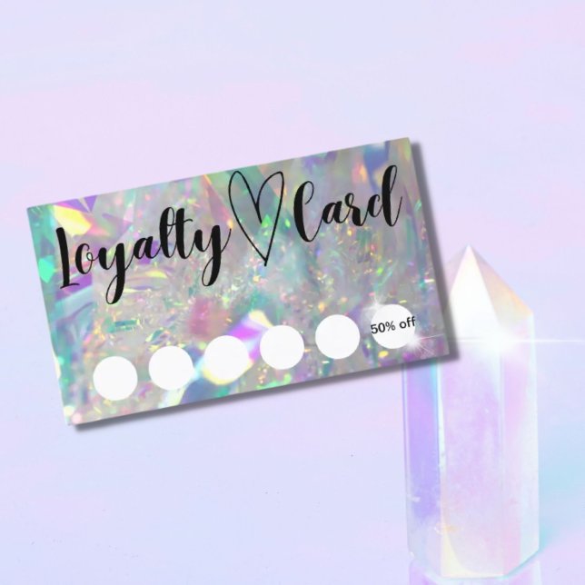 Iridescent Angel Tinsel Customer Loyalty Card (Creator Uploaded)