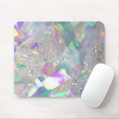 Iridescent Angel Tinsel Modern Glam Mouse Pad