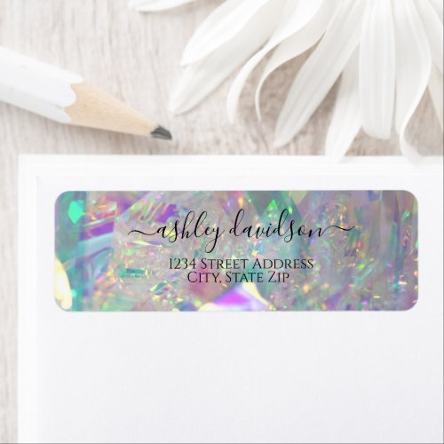 Iridescent Angel Tinsel Return Address label