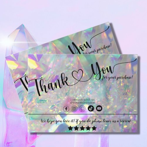 Iridescent Angel Tinsel Thank You  Business Card