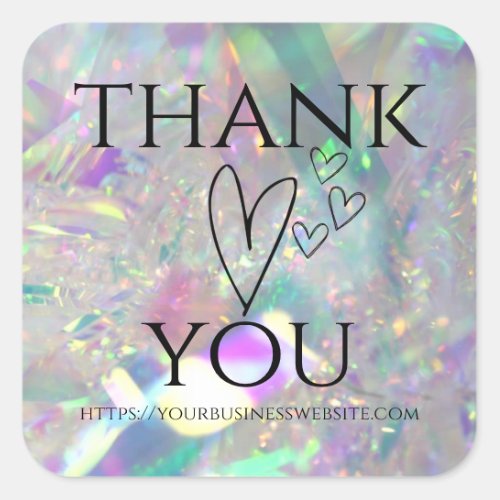 Iridescent Angel Tinsel Thank You Stickers