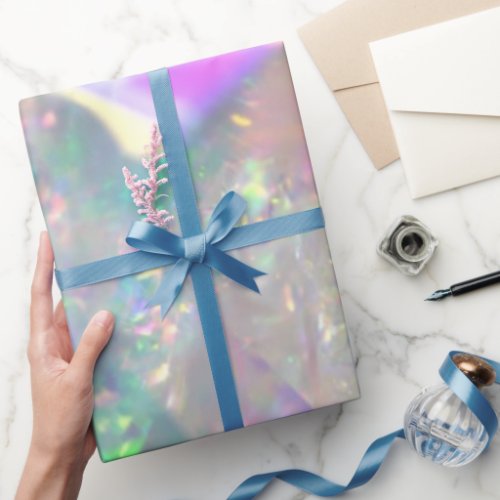 Iridescent Angel Tinsel Wrapping Paper