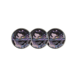 Iridescent Anime Horror: Liquid Smile Monster Golf Ball Marker