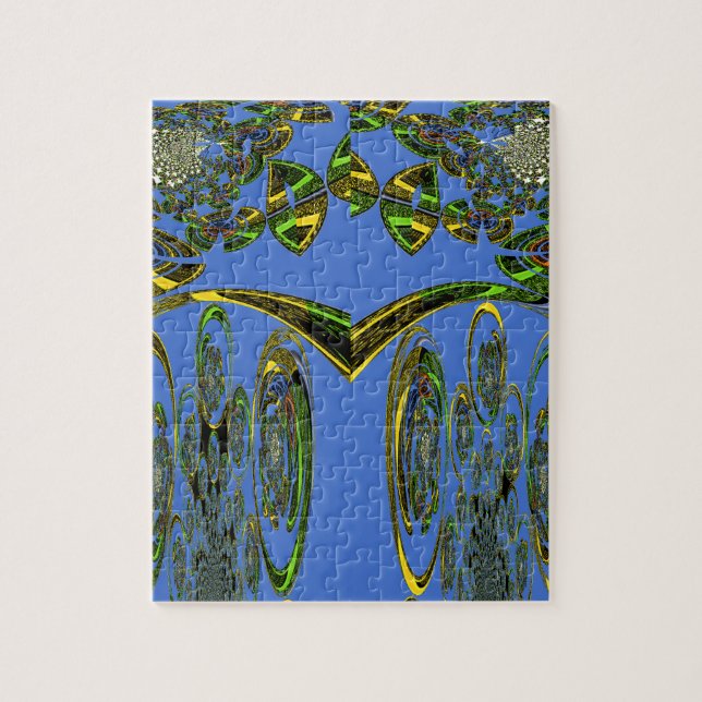 Iridescent Art Print with Golden Abstract Design Jigsaw Puzzle (Vertical)