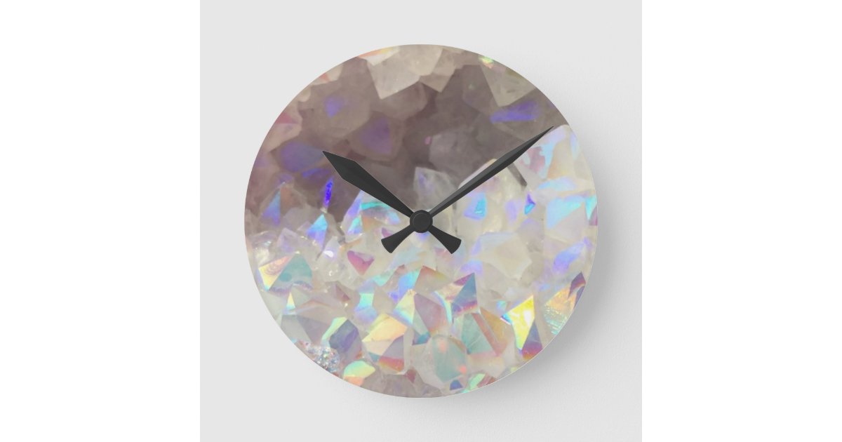 Sage Green Gradient Aura Round Clock | Zazzle