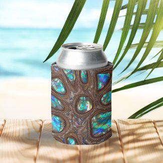 Iridescent Australian Black Opal Gems in Wood