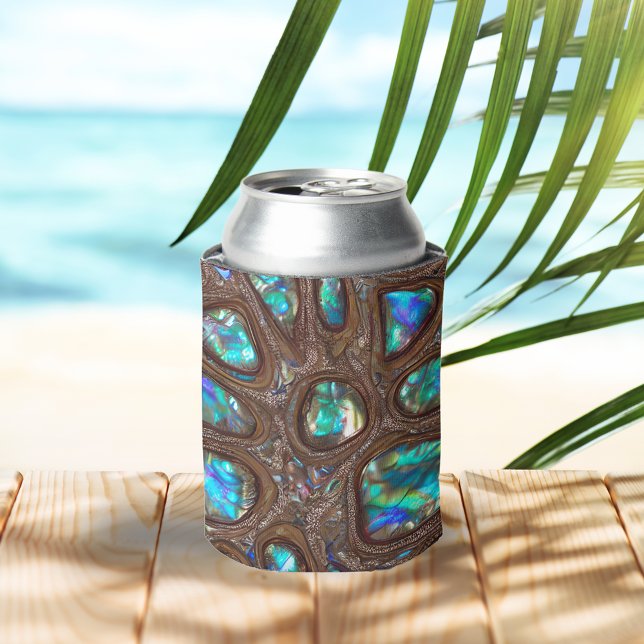 Iridescent Australian Black Opal Gems in Wood Can Cooler (Creator Uploaded)