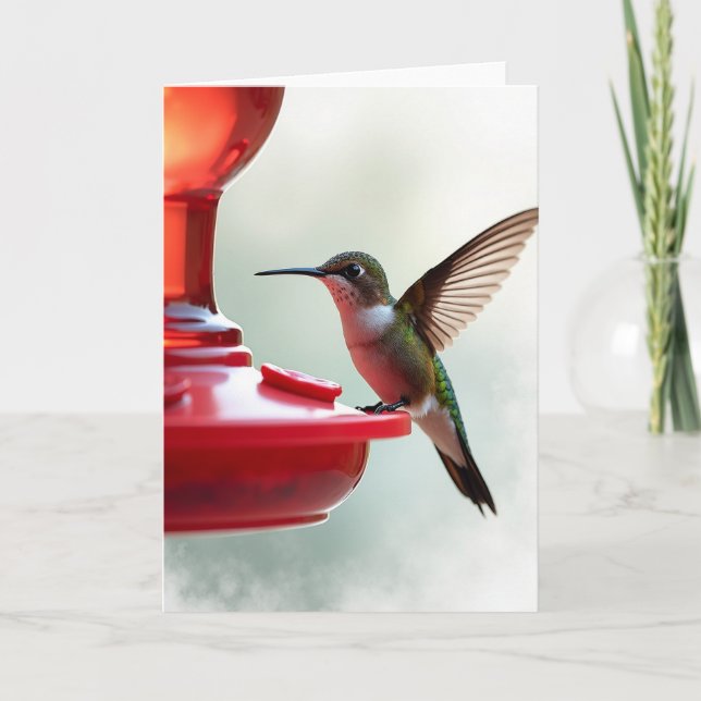 Iridescent Bird Birthday Card (Front)