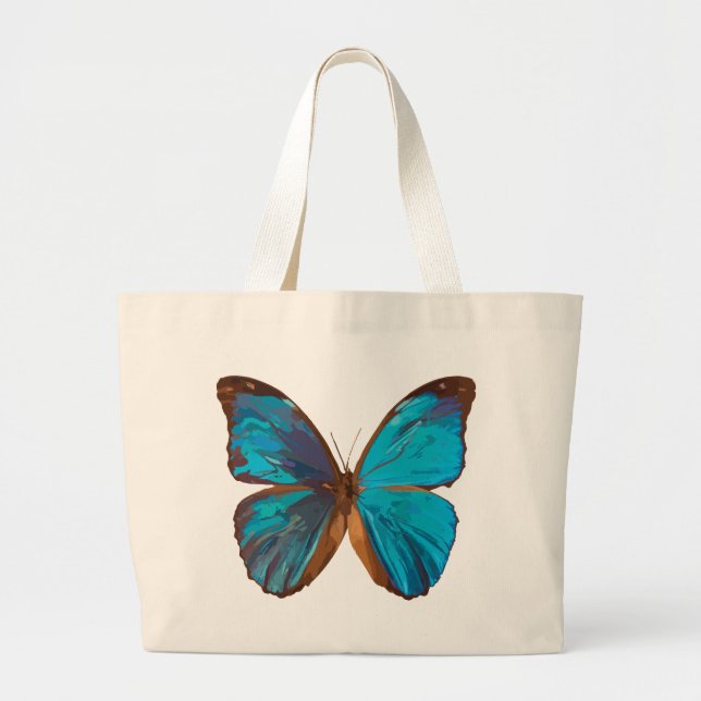 Iridescent Blue Butterfly Jumbo Tote (Front)