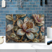 Iridescent Blue Cloisonne Magnolia