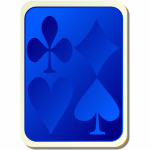 Iridescent Blue Gamble Sculptured Key Chain Cutout