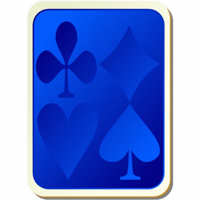 Iridescent Blue Gamble Sculptured Key Chain Cutout (Front)