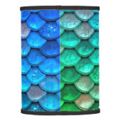 Iridescent Blue Green Glitter Mermaid Fish Scales Lamp Shade (Back)