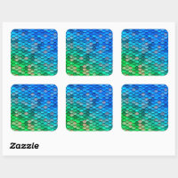 Pretty Aqua Blue Sparkly Glitter Star Sticker, Zazzle