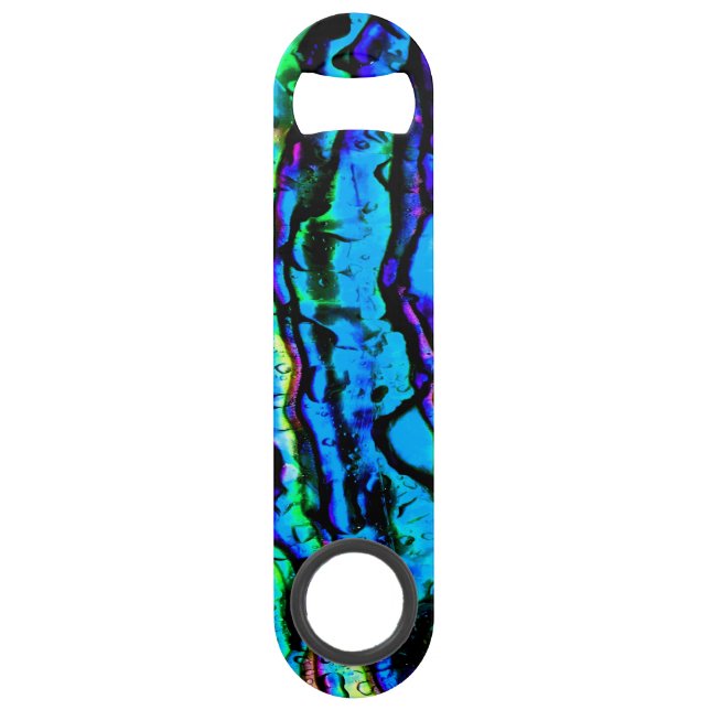 Iridescent Blue Green Purple Marbled Beautiful Bar Key (Back)