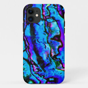 Iridescent Blue Green Purple Marbled Beautiful iPhone 11 Case