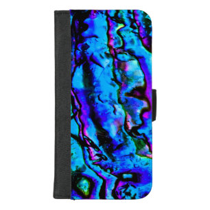 Iridescent Blue Green Purple Marbled Beautiful iPhone 8/7 Plus Wallet Case
