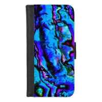 Iridescent Blue Green Purple Marbled Beautiful iPhone 8/7 Wallet Case
