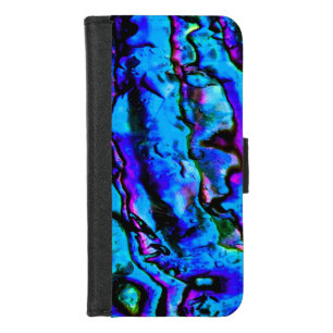 Iridescent Blue Green Purple Marbled Beautiful iPhone 8/7 Wallet Case
