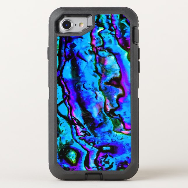 Iridescent Blue Green Purple Marbled Beautiful Otterbox iPhone Case (Back)