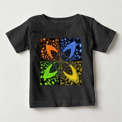 Iridescent blue green yellow Hearts Baby T_Shirt