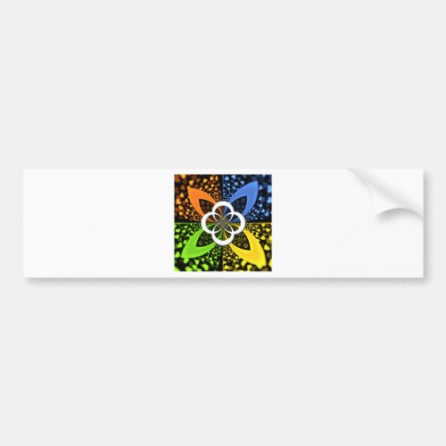 Iridescent blue green yellow Hearts Bumper Sticker