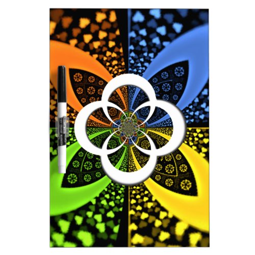 Iridescent blue green yellow Hearts Dry_Erase Board