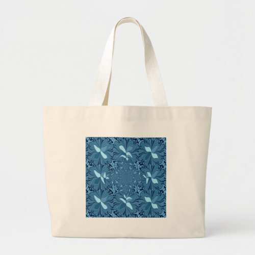 Iridescent blue large tote bag