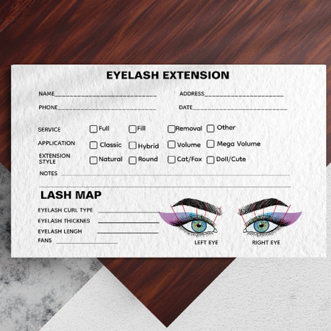 Iridescent Blue Lash Record Extension Map Business Card (Iridescent Blue Lash Record Extension Map Business Card)
