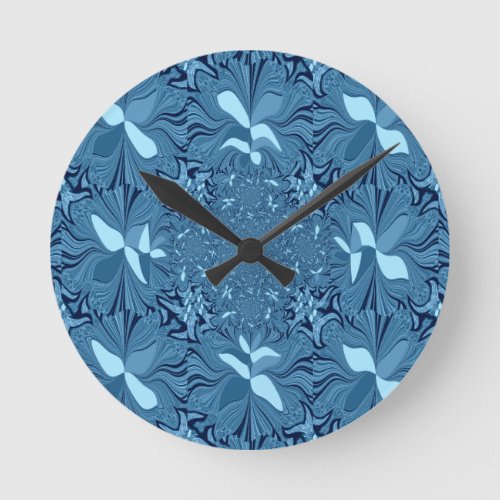 Iridescent blue round clock