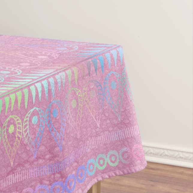 Iridescent Bohemian Unicorn Pattern Tablecloth (In Situ)