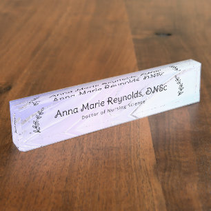 Iridescent Botanical Professional Desk Name Plate