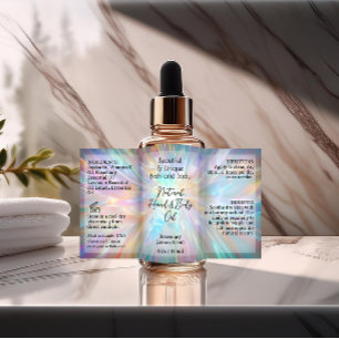 Iridescent Bottle Label 4oz Oil Dropper Product