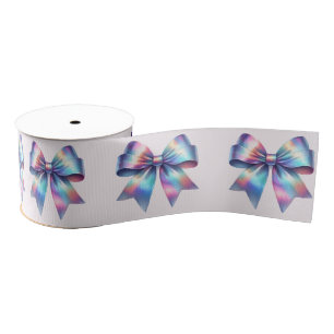 Iridescent Bow Rainbow Colors  Grosgrain Ribbon
