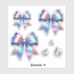 Iridescent Bow Set with Teardrops Sticker