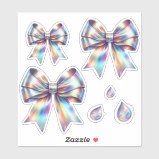Iridescent Bows with Teardrops Sticker
