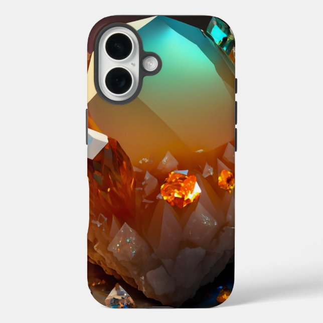 Iridescent Burst Abstract Citrine Topaz Crystal    Case-Mate iPhone Case (Back)