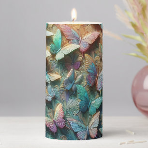 Iridescent Butterfly Garden Mug Pillar Candle
