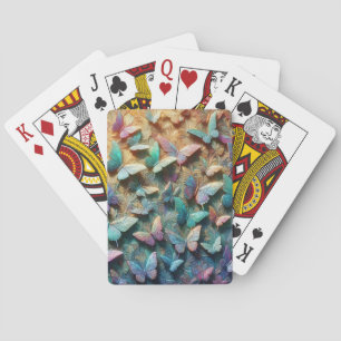 Iridescent Butterfly Garden Poker Cards