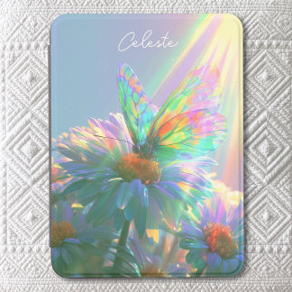 Iridescent Butterfly on a Daisy Kindle Cover