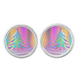 Iridescent Christmas Tree Cufflinks