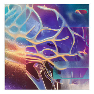 Iridescent Chrome Neural Abstract Futuristic Art